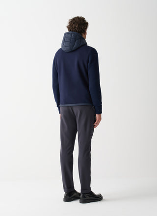 PIUMINO CON CAPPUCCIO E MANICHE IN MAGLIA - 1112 8ZX