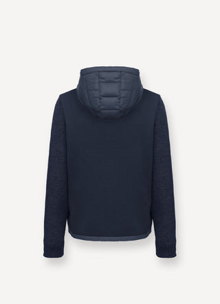 PIUMINO CON CAPPUCCIO E MANICHE IN MAGLIA - 1112 8ZX