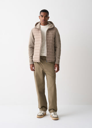 PIUMINO CON CAPPUCCIO E MANICHE IN MAGLIA - 1112 8ZX