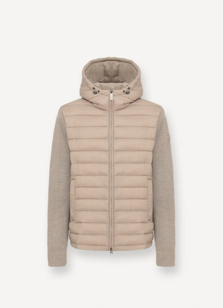 PIUMINO CON CAPPUCCIO E MANICHE IN MAGLIA - 1112 8ZX