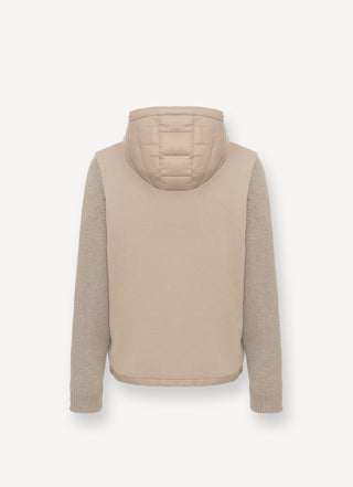 PIUMINO CON CAPPUCCIO E MANICHE IN MAGLIA - 1112 8ZX